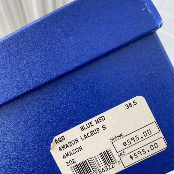 Cobalt and multicolor snakeskin Aquazzura sandals with covered heels - Picture 8 of 8